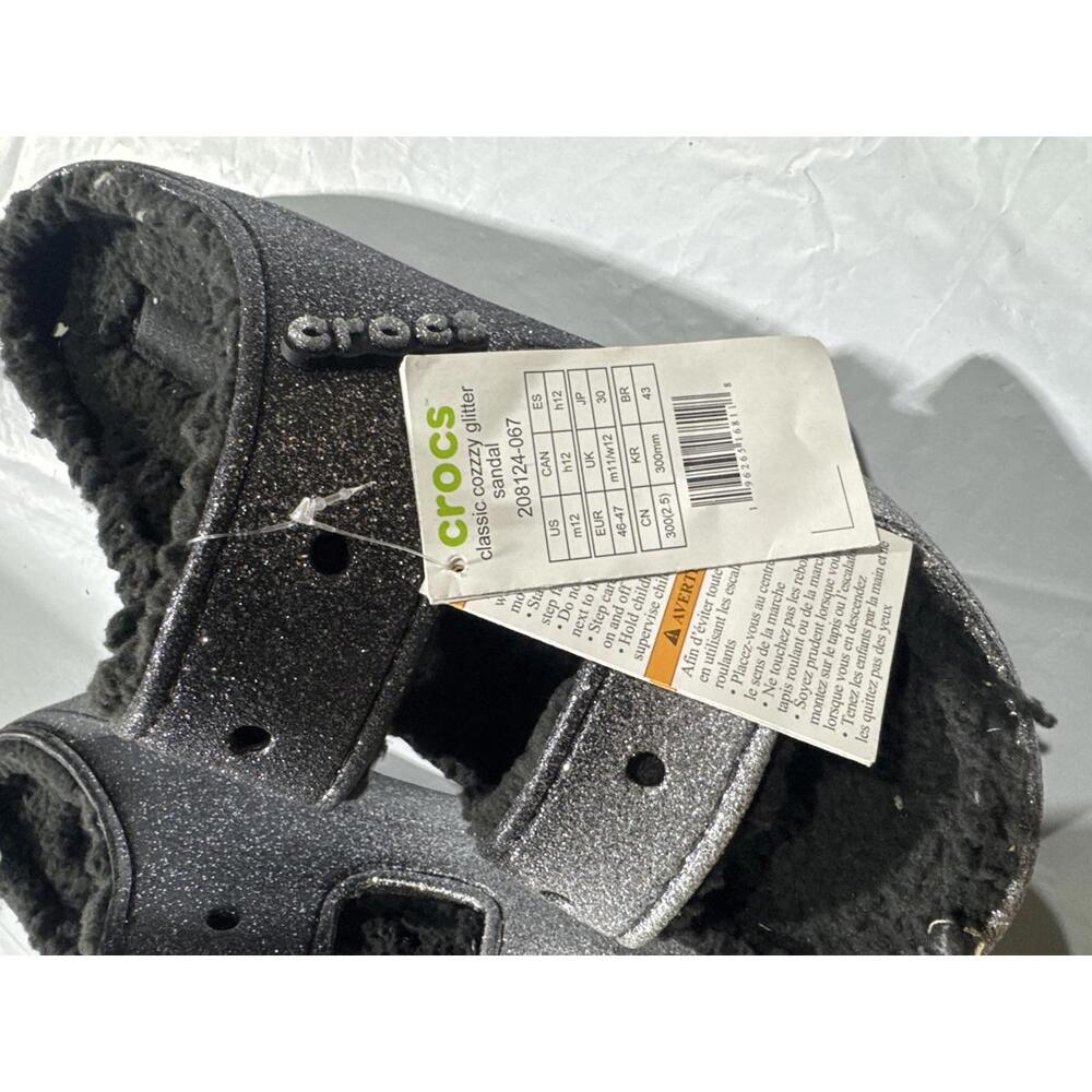 Crocs Unisex Classic Cozzzy Glitter Sliding Sandals - Picture 4 of 6